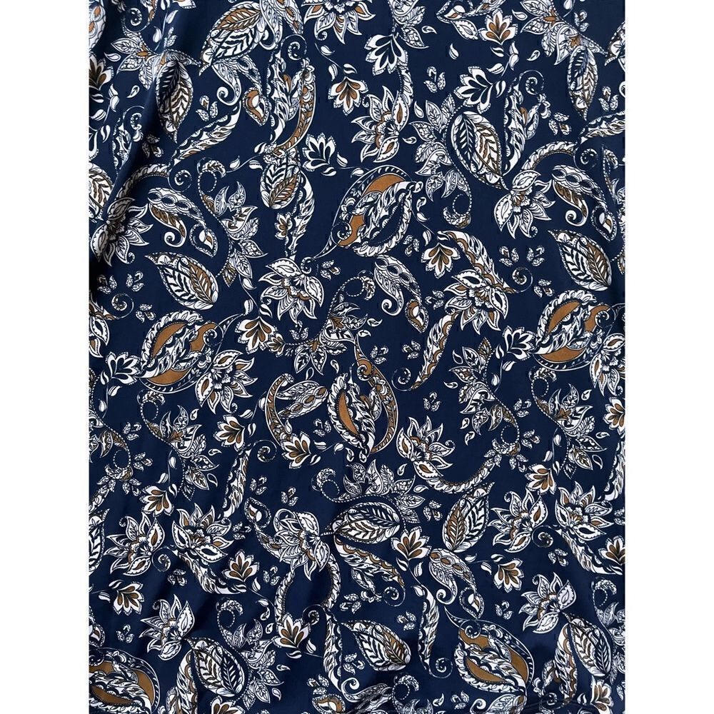 Nwt Leota Jemima Faux Perfect Wrap Knit Cap Sleeve Dress Floral Paisley Navy — image 8 of 8
